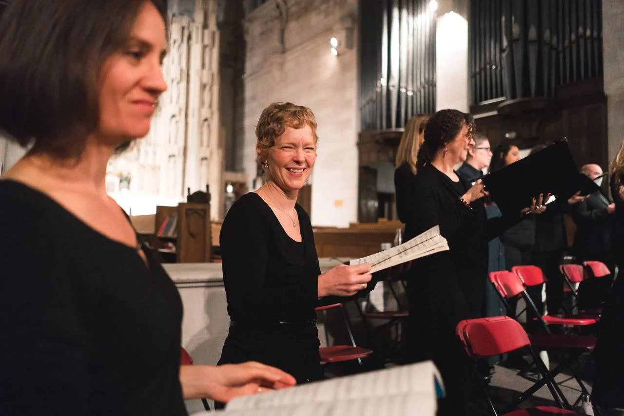 The happy soprano section of Bella Voce. Photo by Joe Mazza.