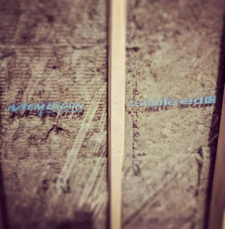 Air/Vapour barrier proteting 7" of Roxul. We have yet to insulate the interior utility cavity as our electrician & plumber have work still to do.