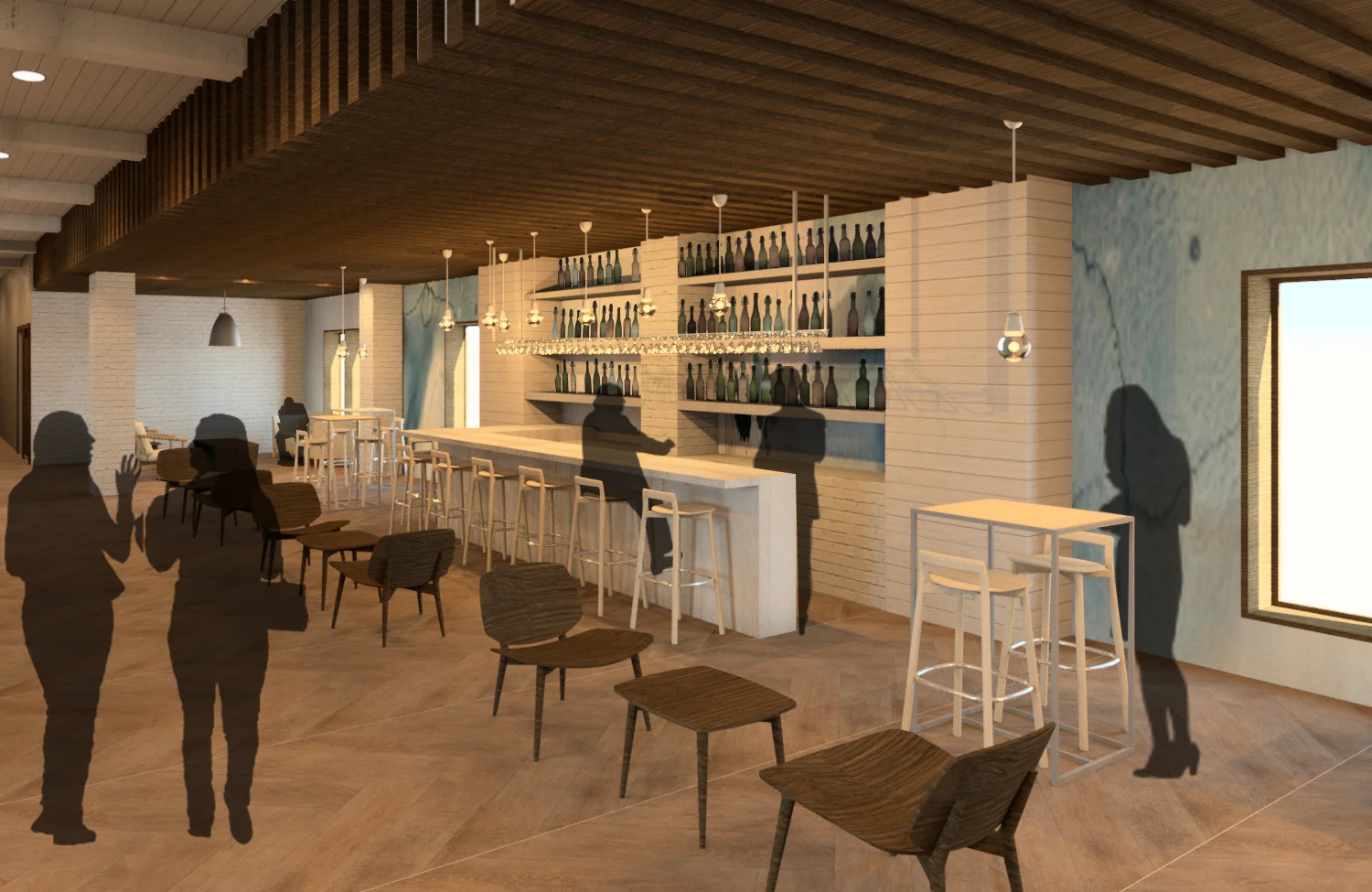  The added bar space gives the users the luxurious feel of hotel lobby, and facilitates positive interaction. 
