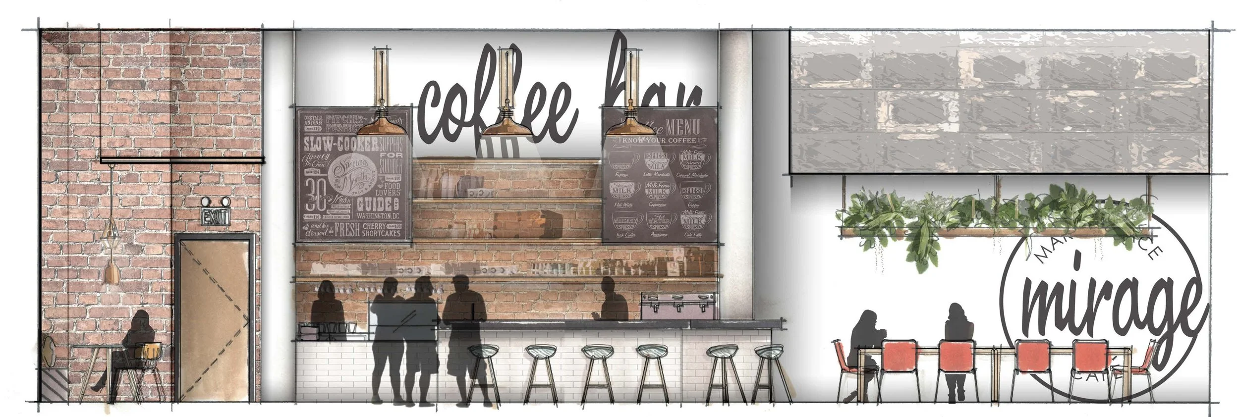  Market and coffee bar. 