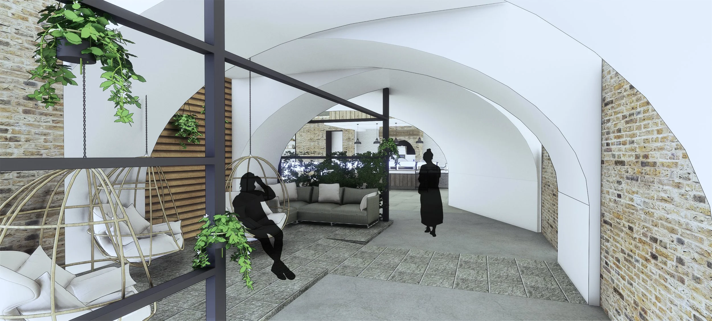  Cafe entrance. 