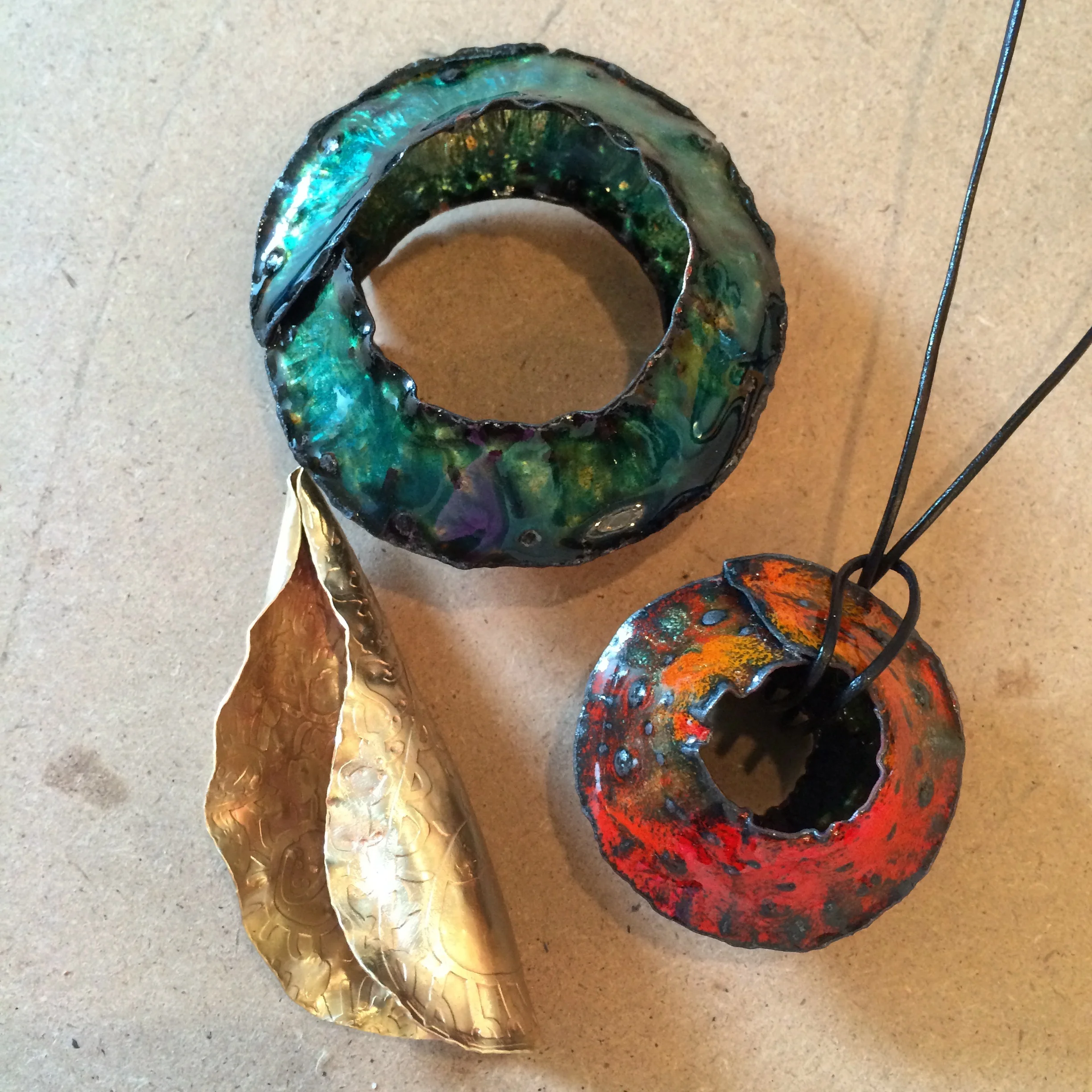 Enameled Copper and Formed Brass