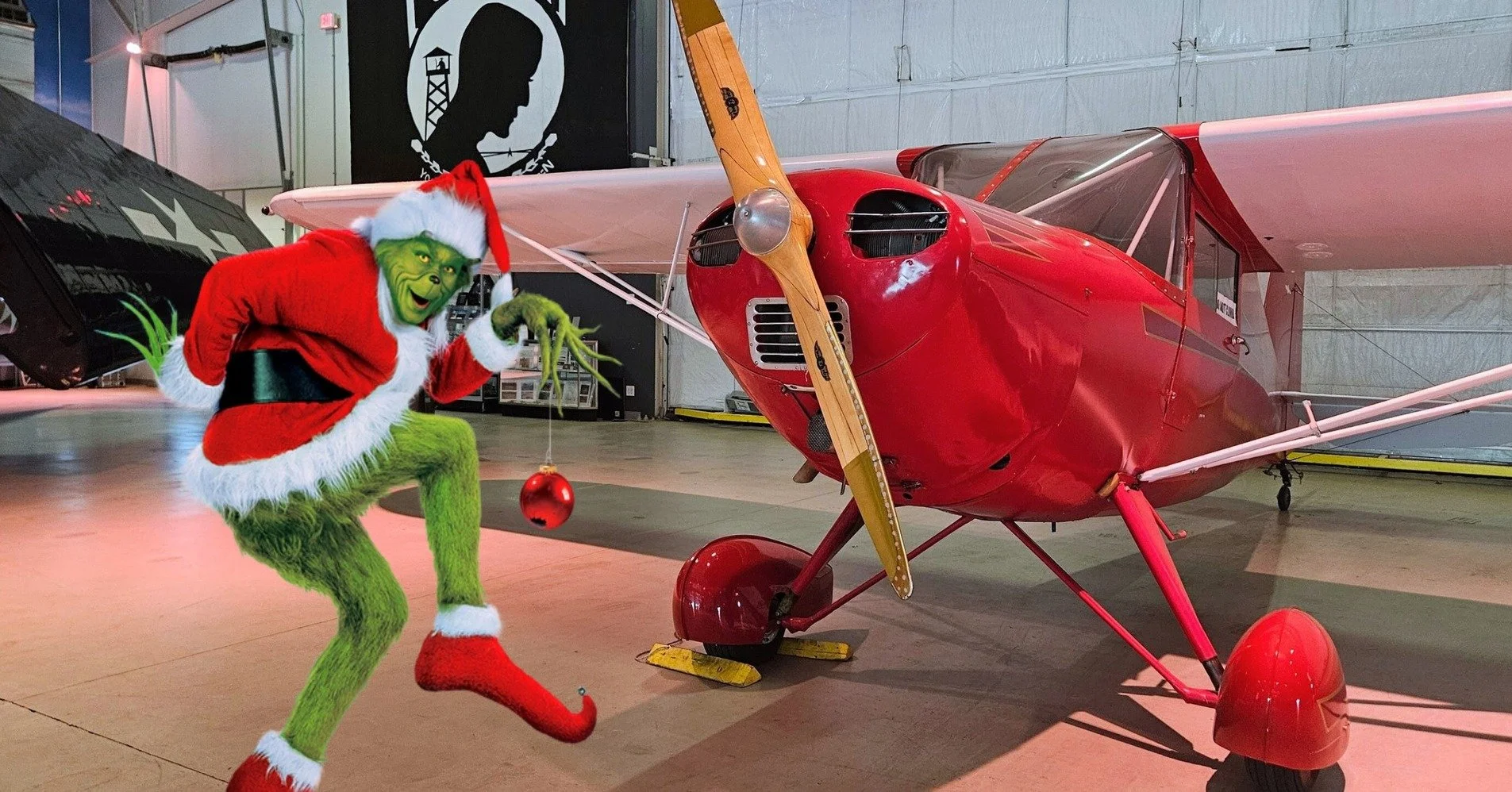 We overheard the Grinch say, "I tell you Max, I don't know why I ever leave this place. I've got all the company I need right here."

Join the Fargo Air Museum Whos tomorrow, Friday, December 19 to watch How the Grinch Stole Christmas begin