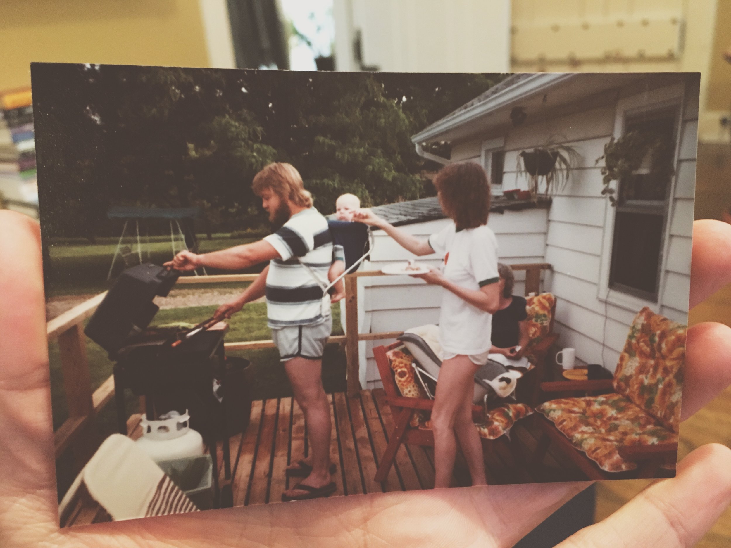  Holding a family photo, Shaker Heights, Ohio, 2018 (family photo from Canal Winchester, Ohio, 1981) 