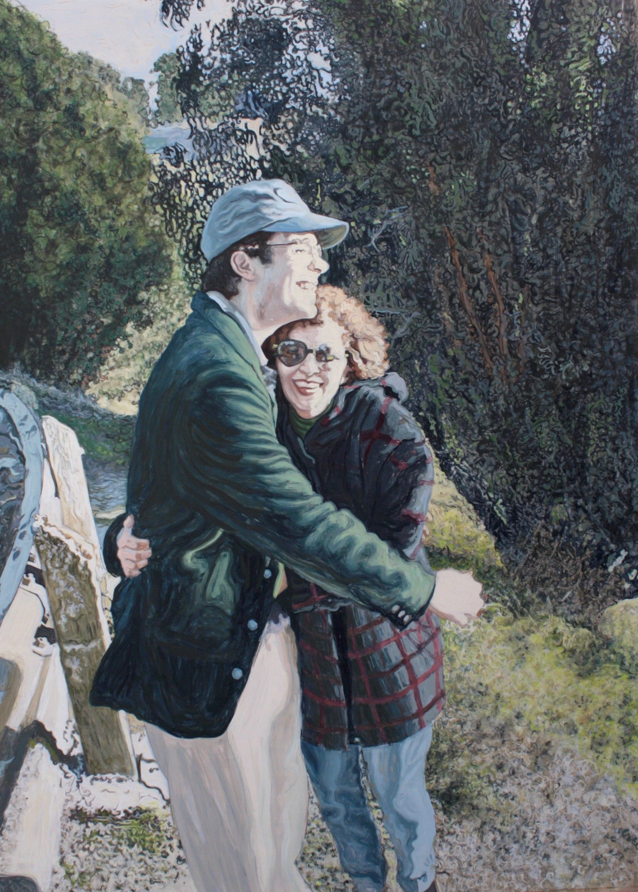   Jeremy &amp; Esther, 90’s   Oil on duralar  18”x25”  2020 