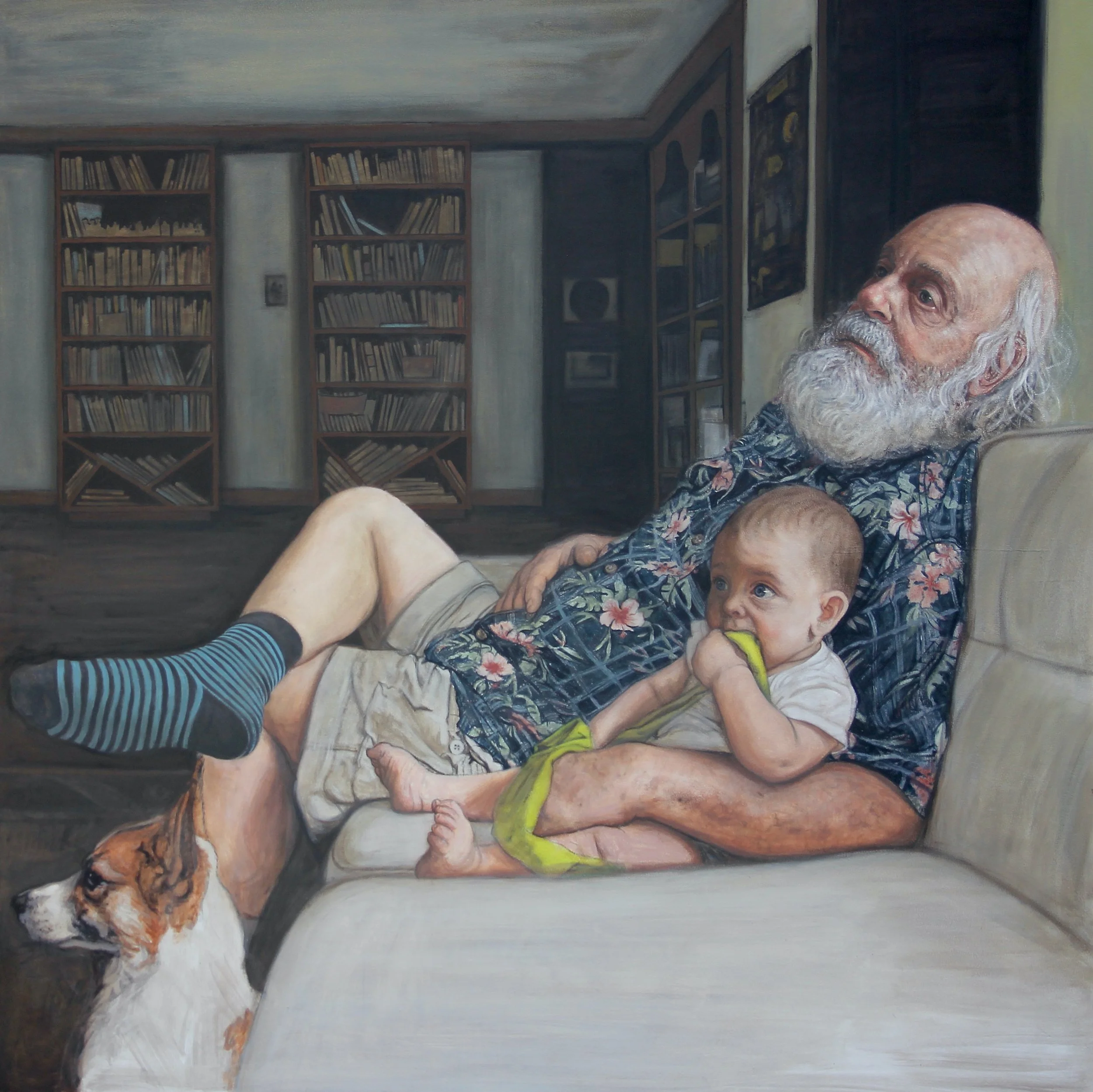 Here’s looking at you, Dad Oil on gessoed panel 48"x48" 2025