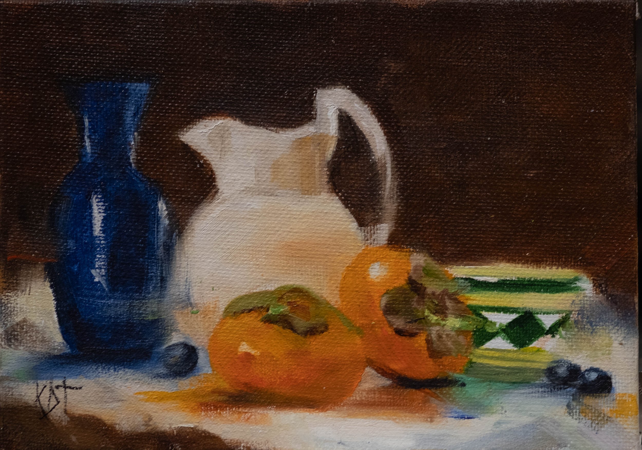 Still Life with 2 Persimmons