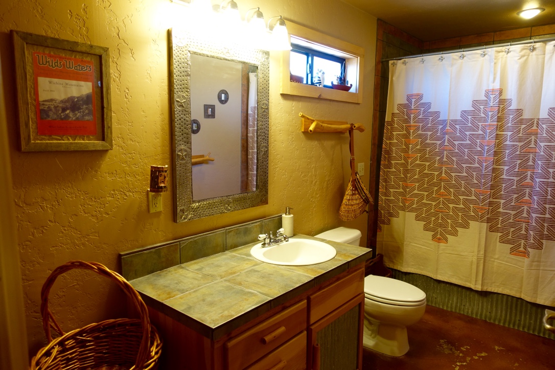 Large bathroom with oversized jetted tub and shower