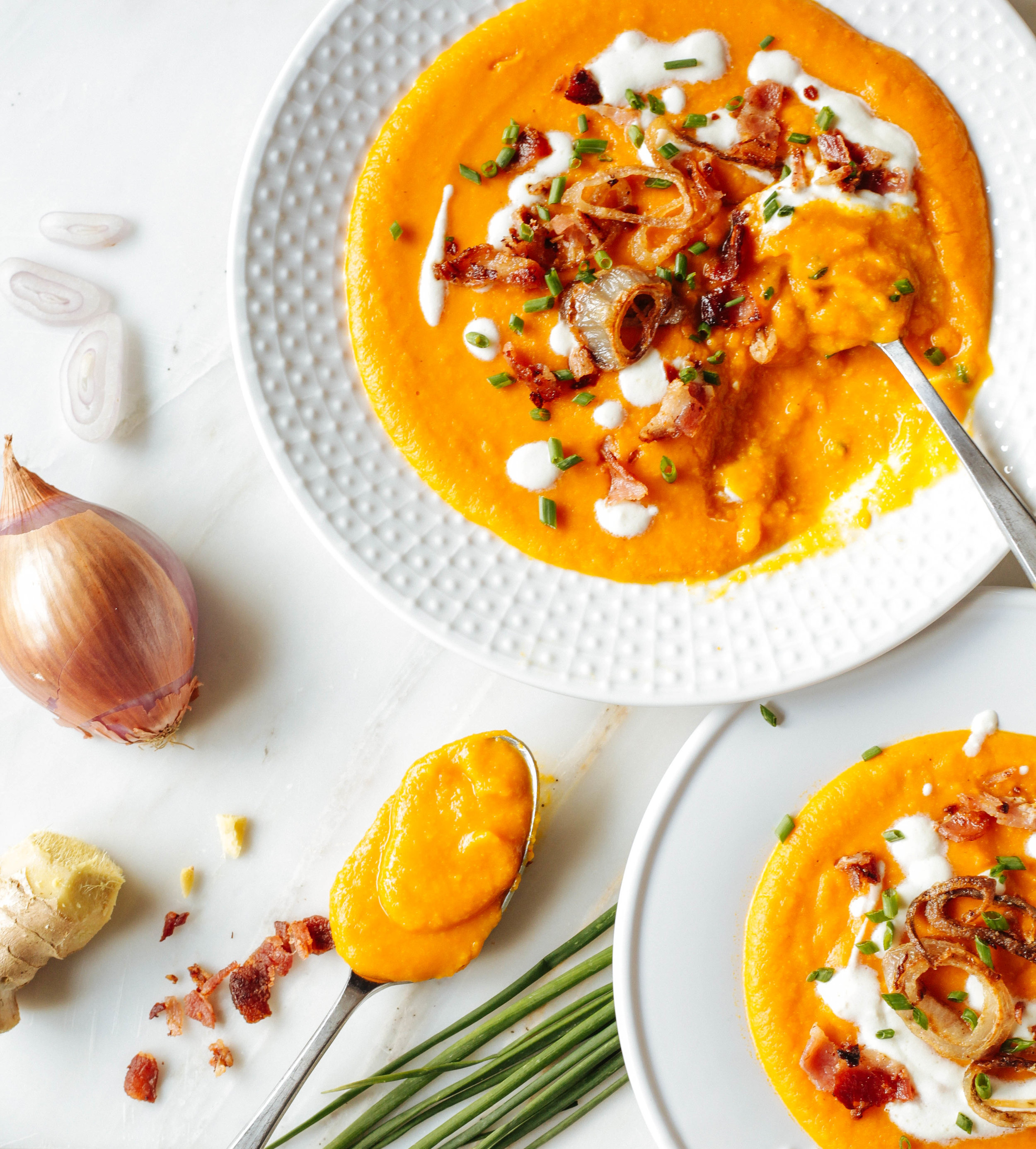 Roasted Carrot Soup With Crispy Shallots Recipe