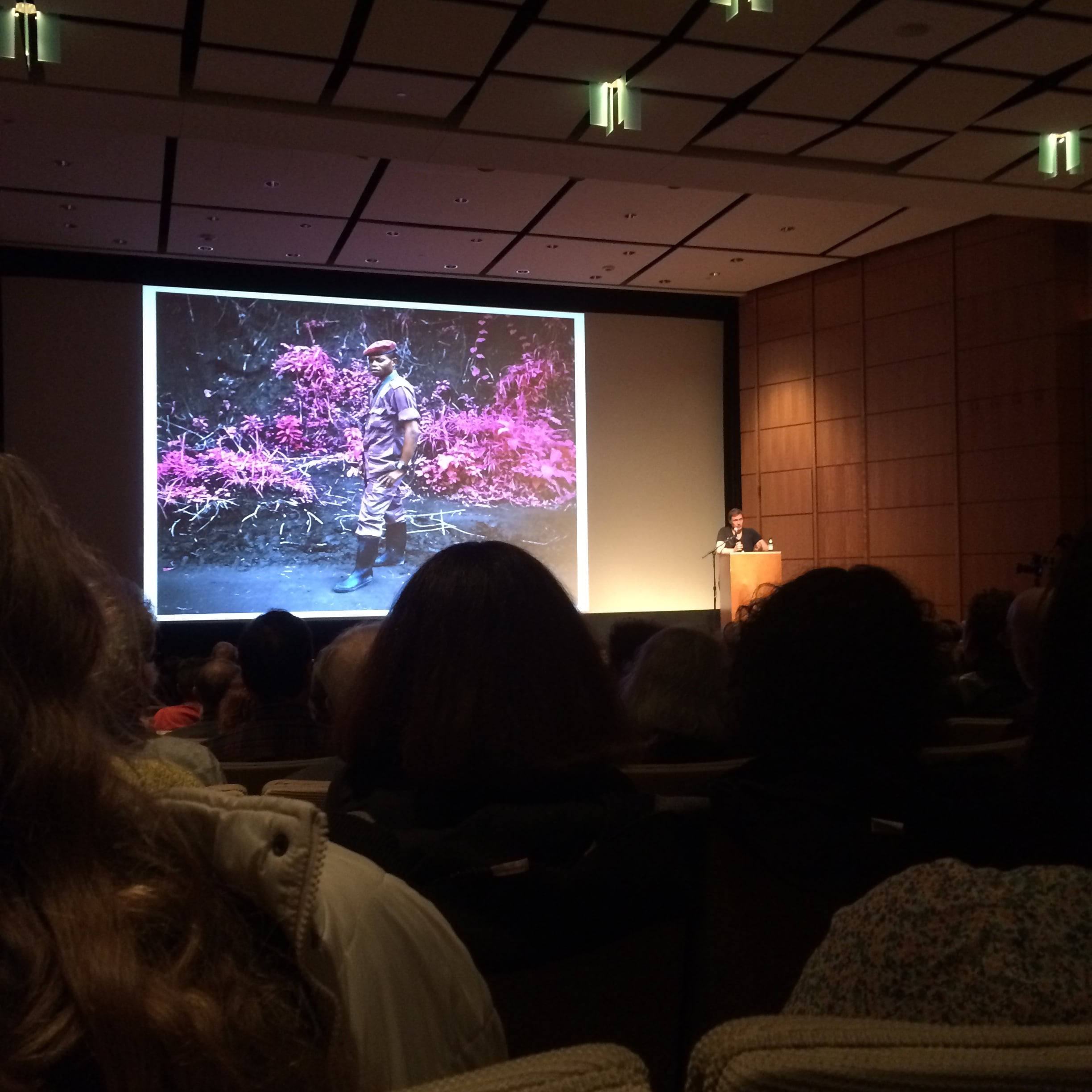 Richard Mosse giving an Artist Talk at the Portland Art Museum.