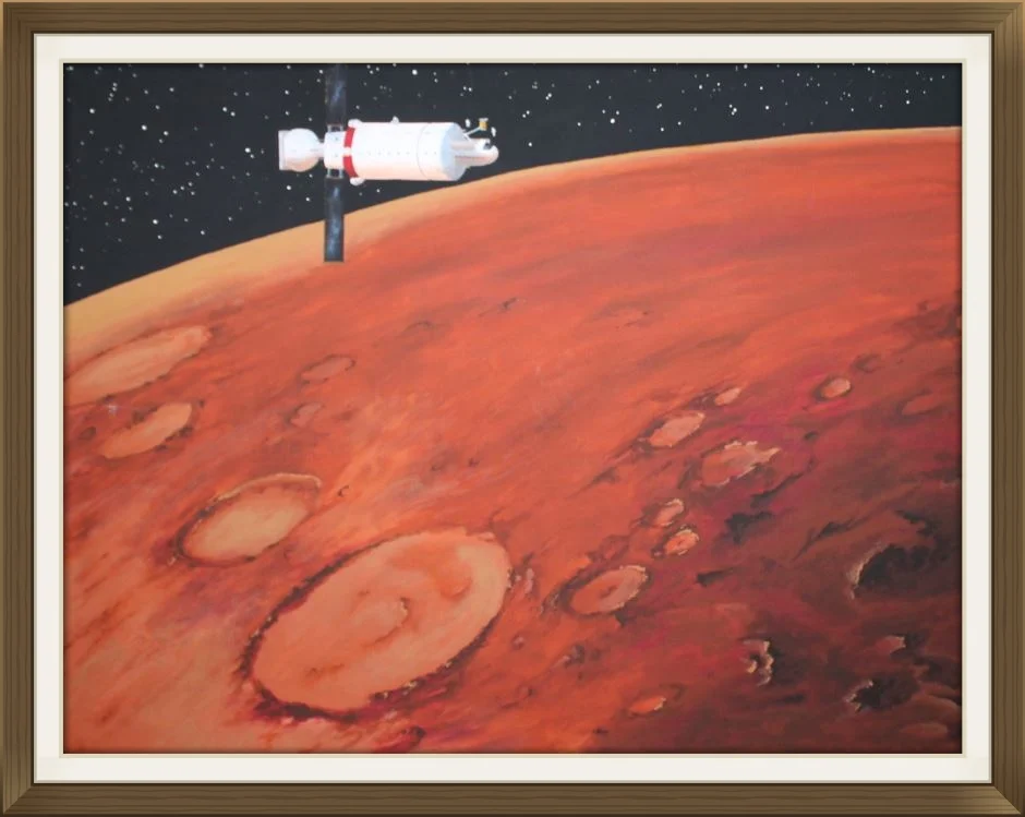 "Mars Orbtal", by Jackie E Burns, Original art work, space art.