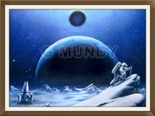 "Ice Climbers", by Gavin Mundy, original art work, Space art.