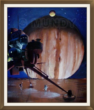 " Europa Landing ", by Gavin Mundy, original art work, Space art.