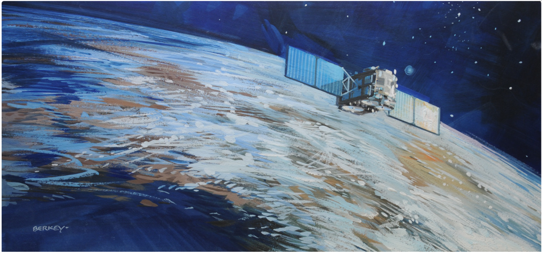 "American Satellite Company", by John Berkey