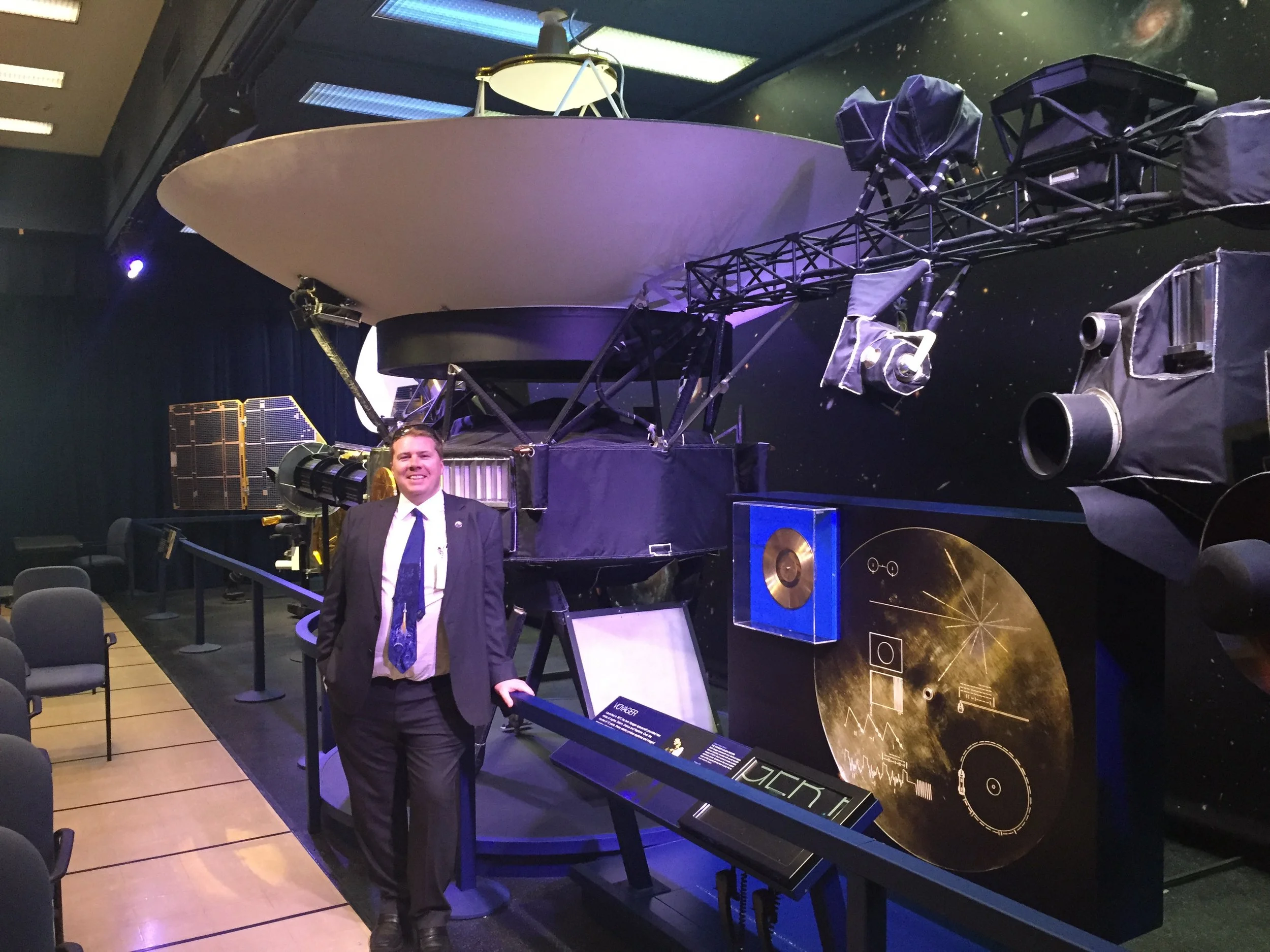 Kelvin with Voyager Probe Replica
