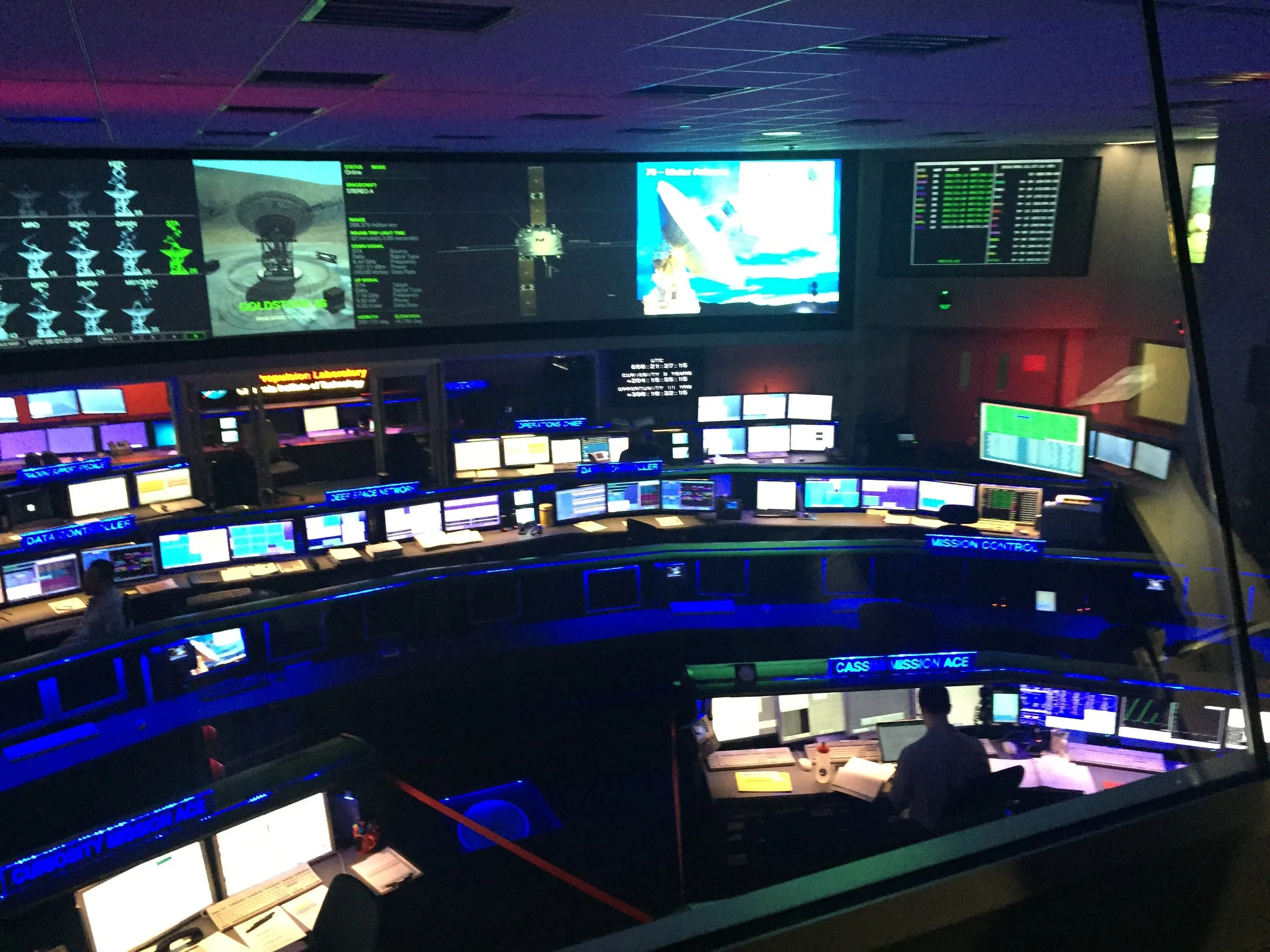 In the JPL Mission Control Room