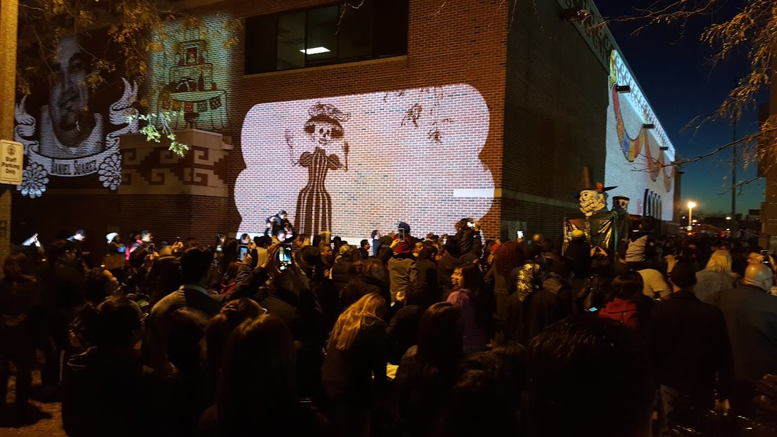 Binary Artists were responsible for the multimedia components and visuals seen at the Dia De Los Muertos Event at the National Museum of Mexican Art.