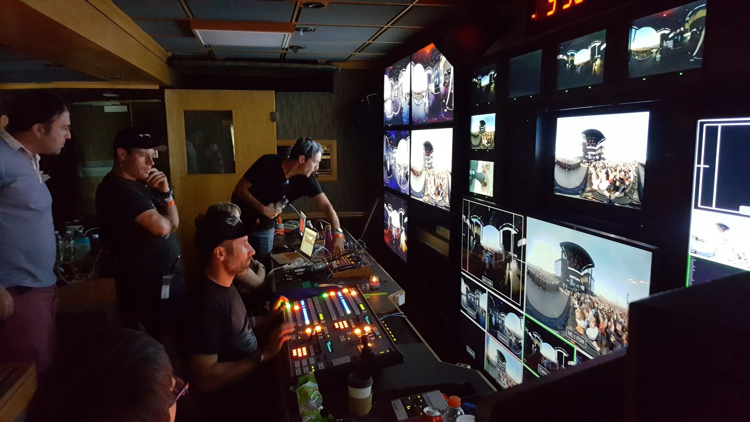 Control room of the 360 VR production truck