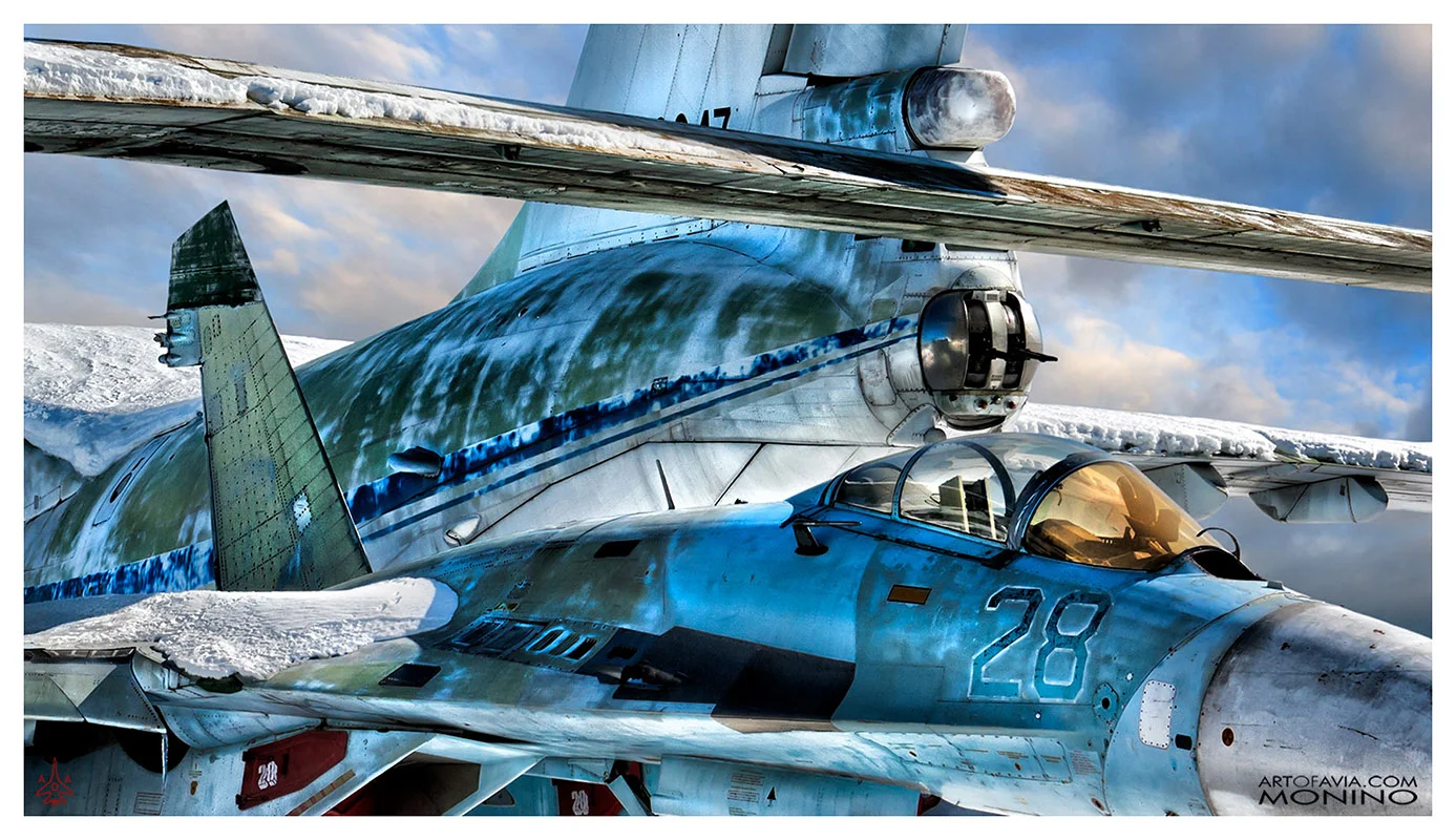 Sukhoi Su-27P & Ilyushin Il-76 Art of Avia Central Air Force Museum Monino