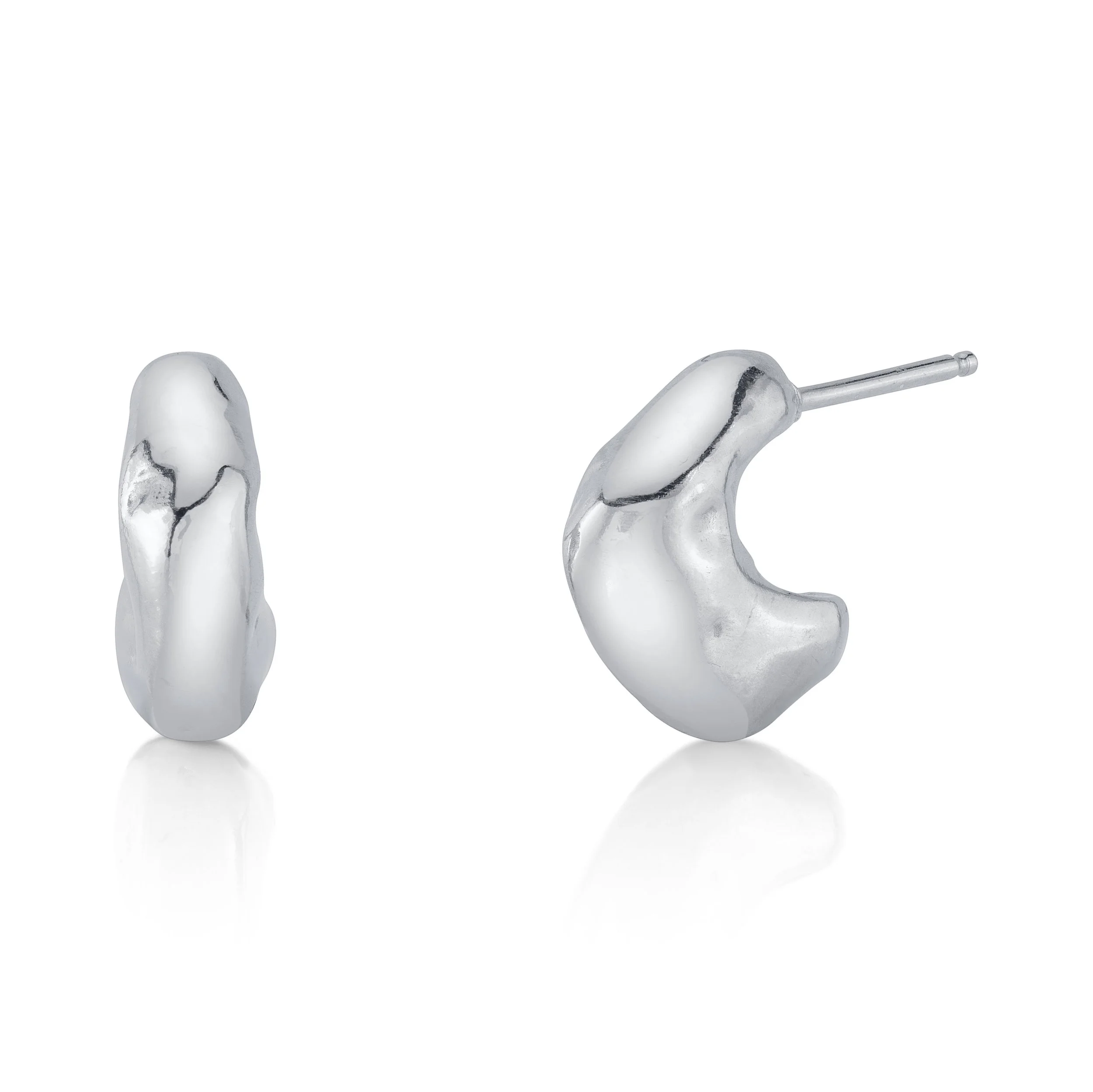 Sculptural huggies | silver