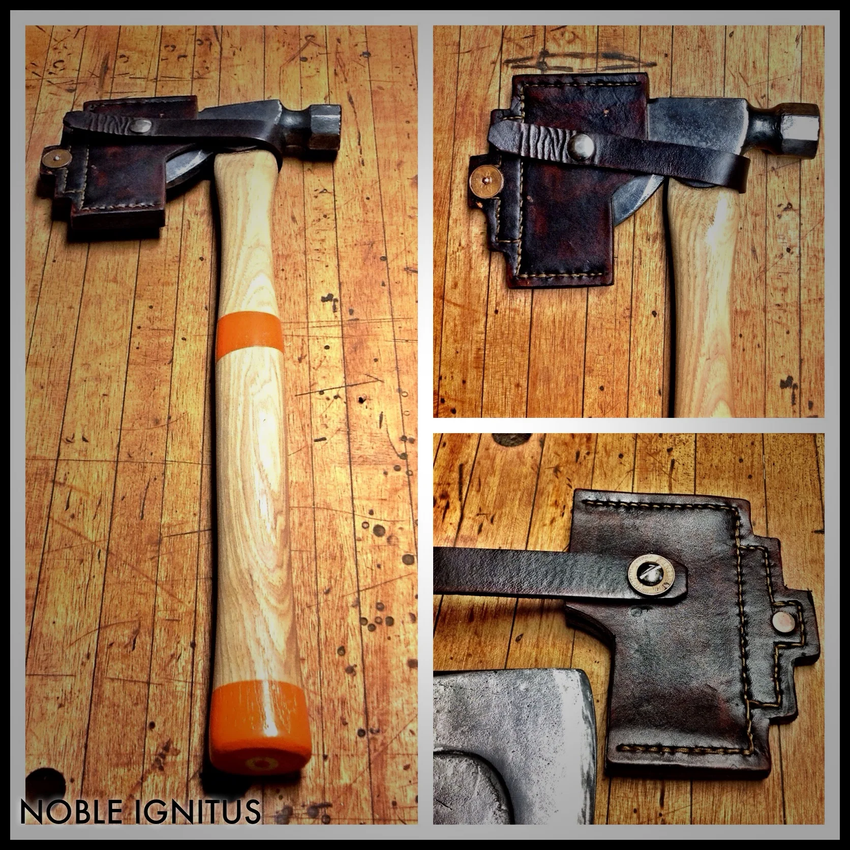 Carpenter's hatchet and sheath