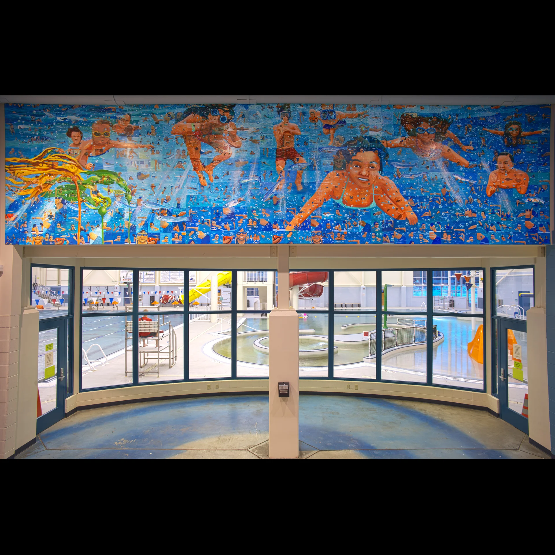  "Underwater Mosaic" 2012 10'x30' Juneau Aquatic Center  acrylic on dibond aluminum 