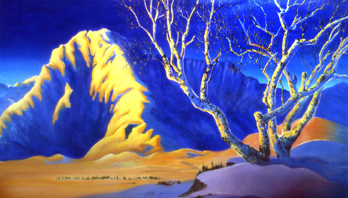  "Fred Machetanz Meets Maxfield Parrish" 4'x6' oil 