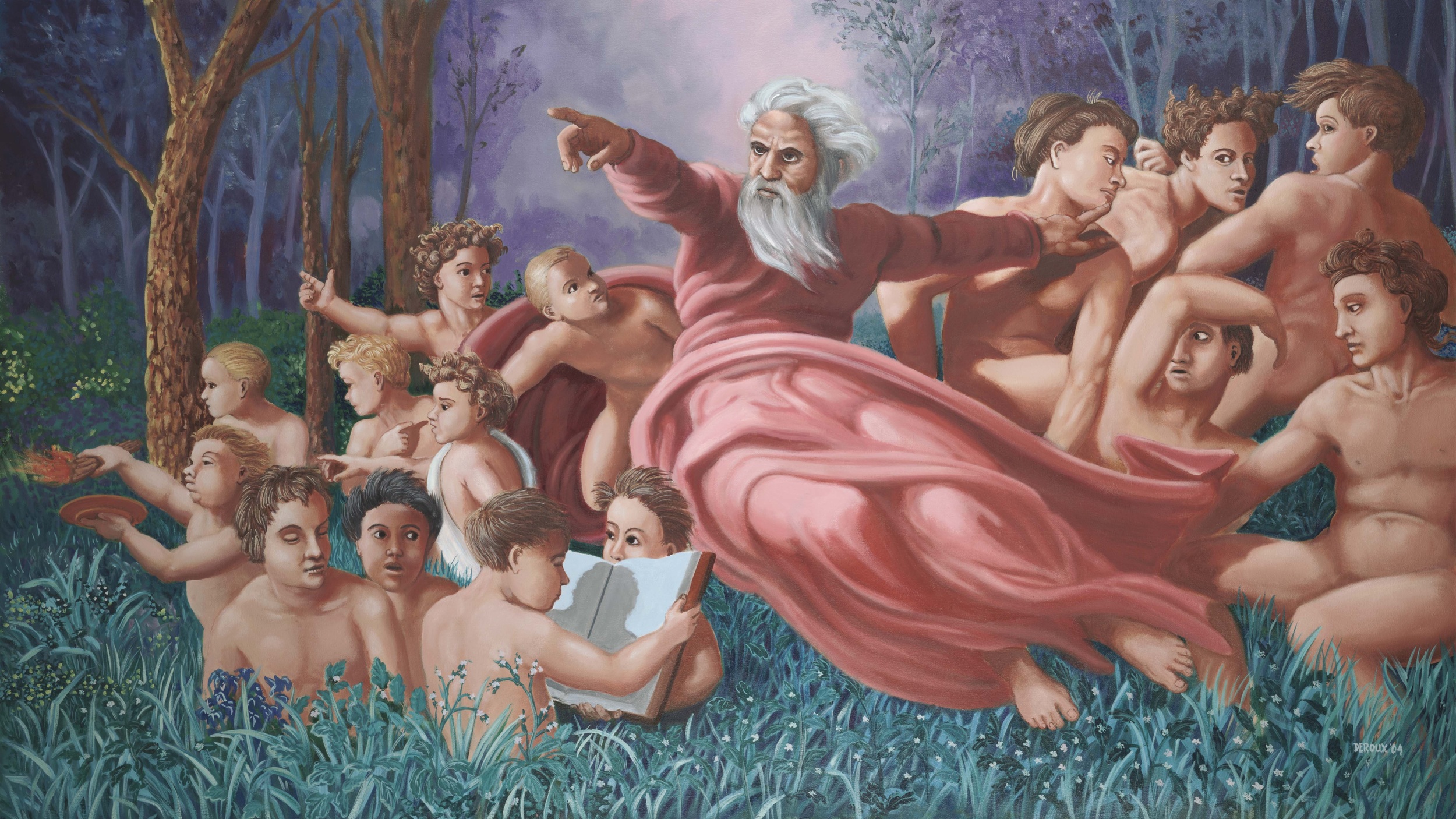  "God Separates the Men from the Boys" oil, 4'x6' 