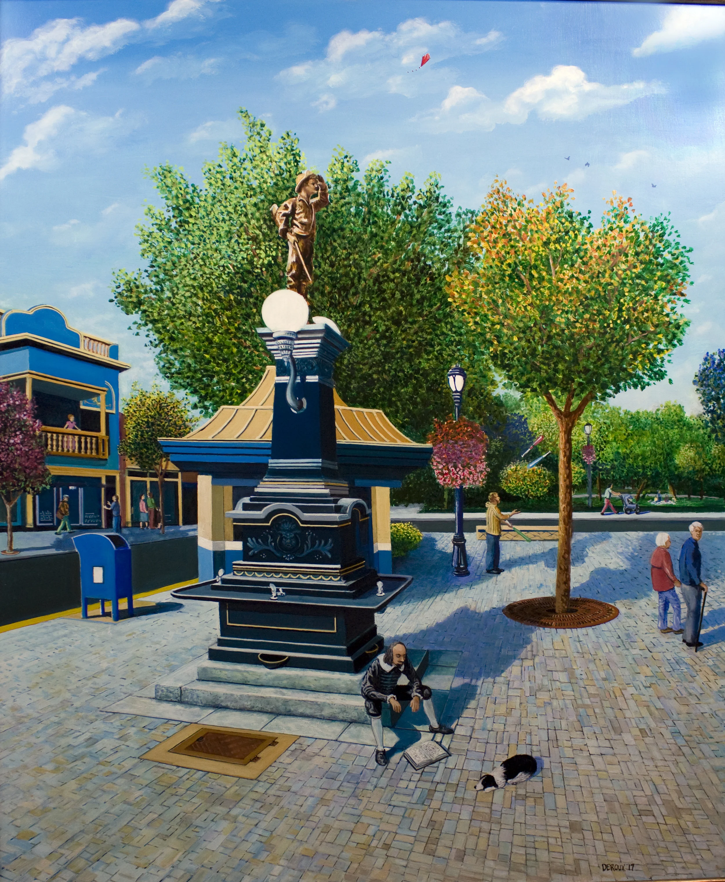 Shakespeare and his Dog,"Lithia" at the Plaza available as a print