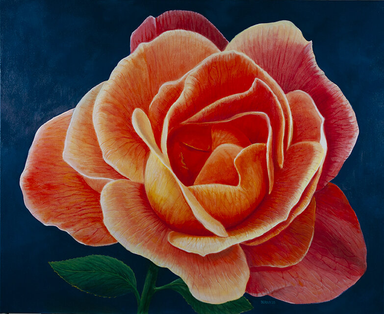 JOSEPH"S COAT ROSE , commission. 4'x3', oil on canvas 2020