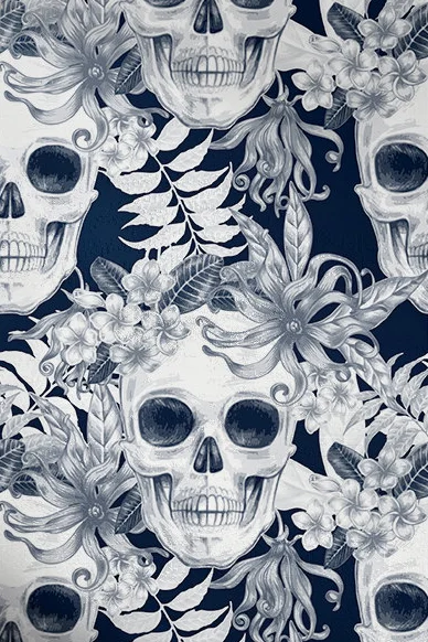 Meridian Abbey Interiors - Hibiscus and Skulls Wallpaper.jpg
