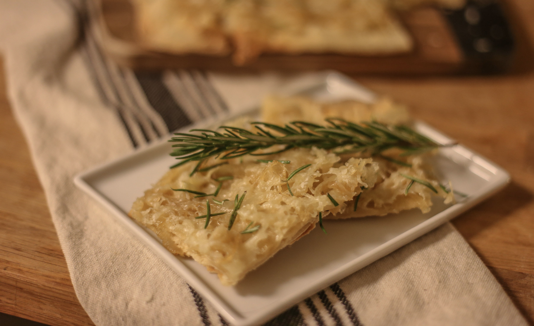 caramelized onion & rosemary flatbread