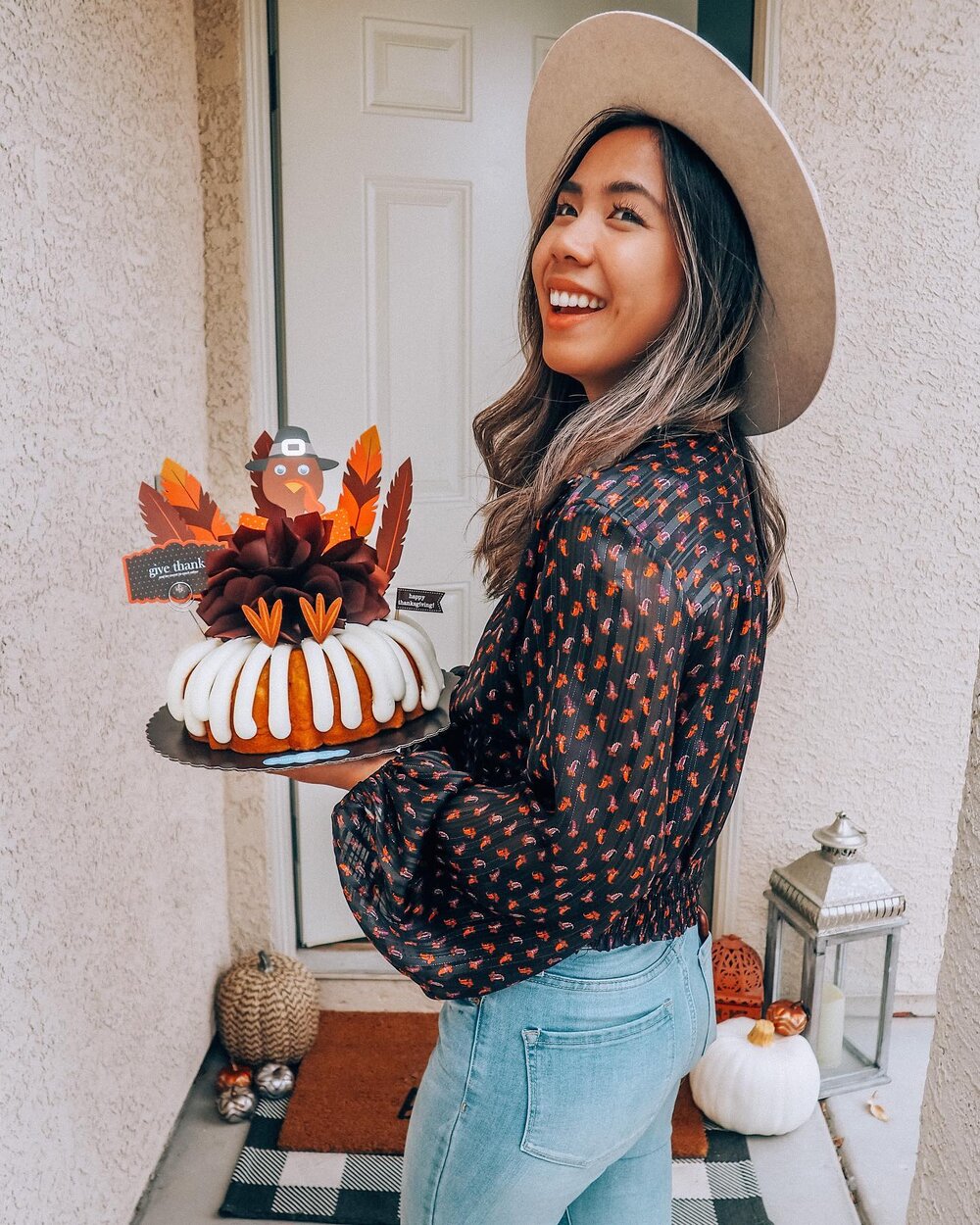 Let's bring more joy to 2020 and celebrate #NationalBundtDay on November 15! 🧡☺️ You can never go wrong with Nothing Bundt Cakes for a special occasion. That's why the NEW &quot;Give Thanks&quot; Decorated Bundt Cake in White Chocolate Raspberry wil