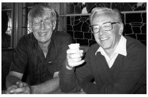 Clayton and his good friend, Charles Schultz. Photo from Remembering a Good Friend , Charles M. Schultz Museum.