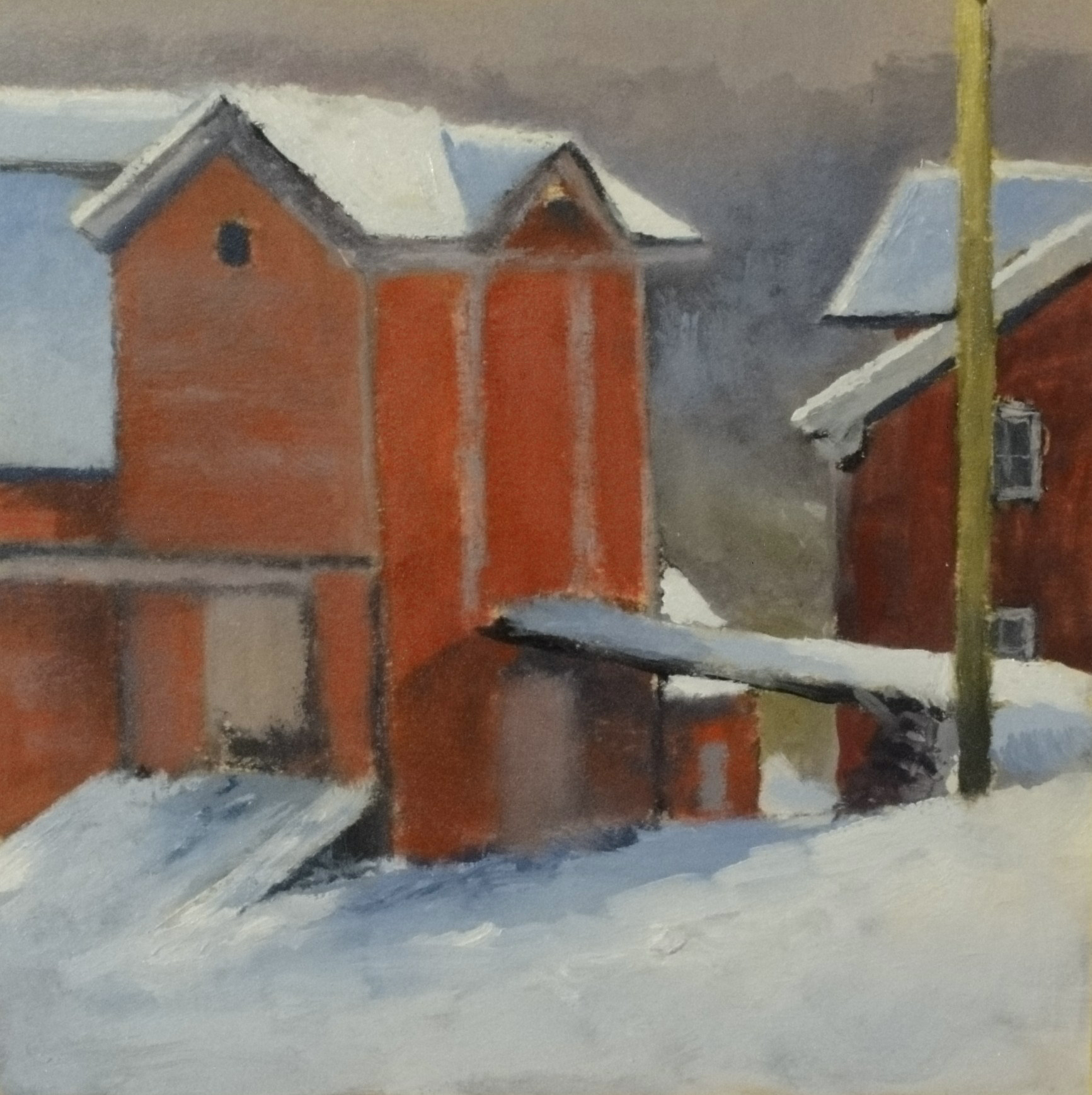 Red Barn In Snow