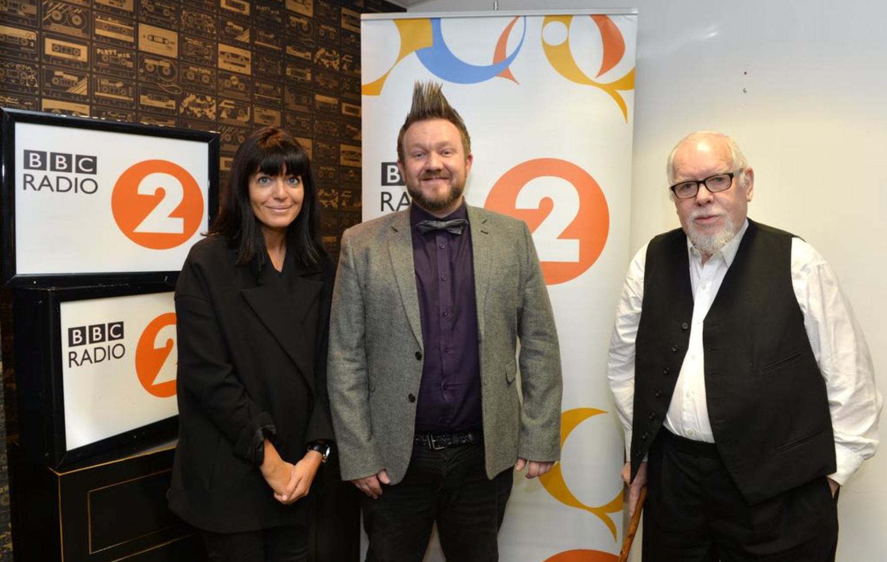Tommy being crowned BBC Radio 2 Artist in Residence by Claudia Winkleman and Sir Peter Blake