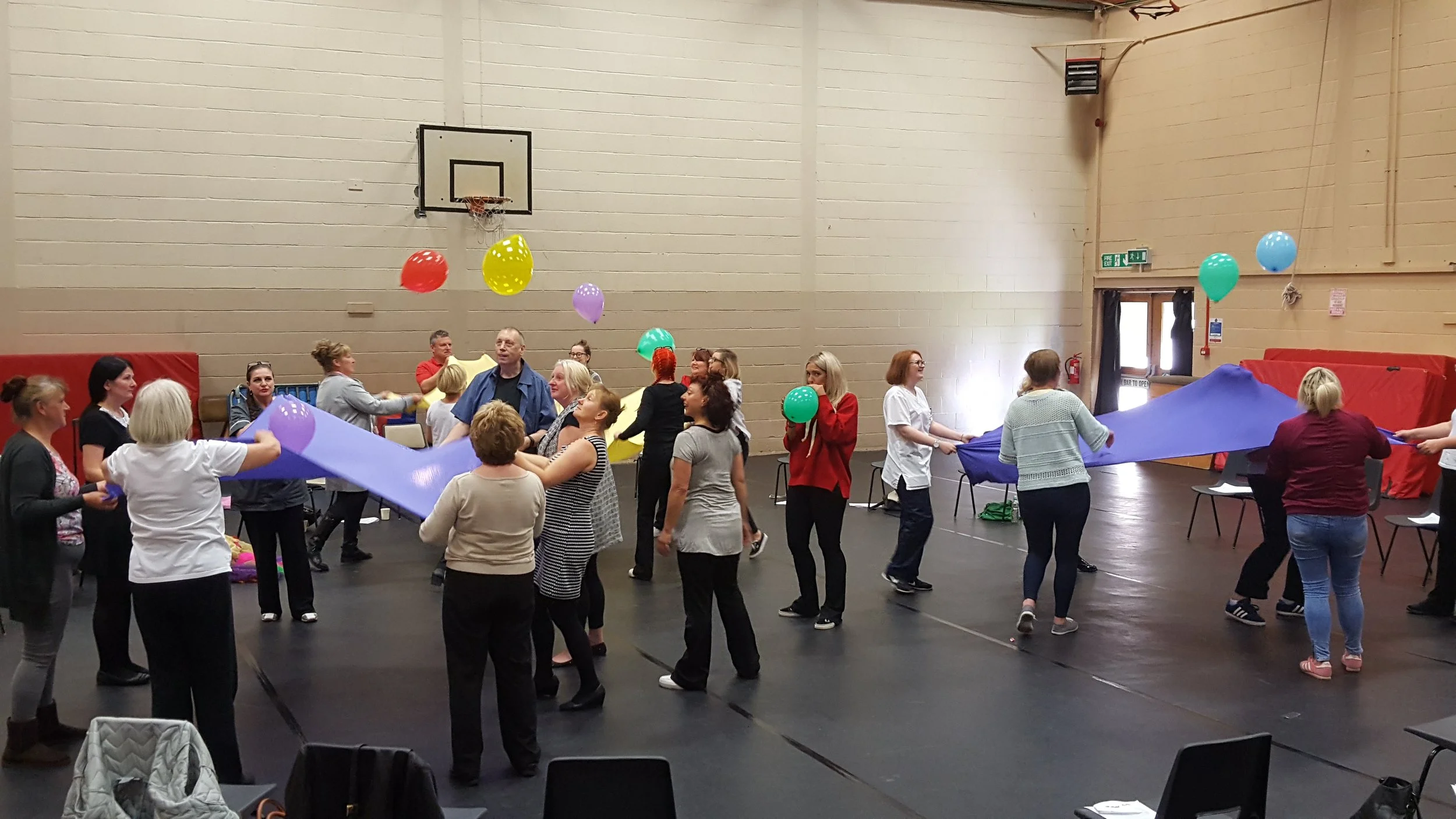 Some of the participants exploring props during a LOVE/LIFE session in Fife. 