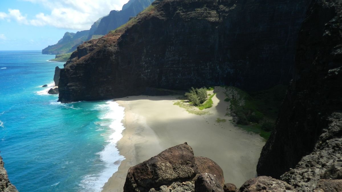Napali Coast Kauai Hawaii viewed from above during shamanic retreat