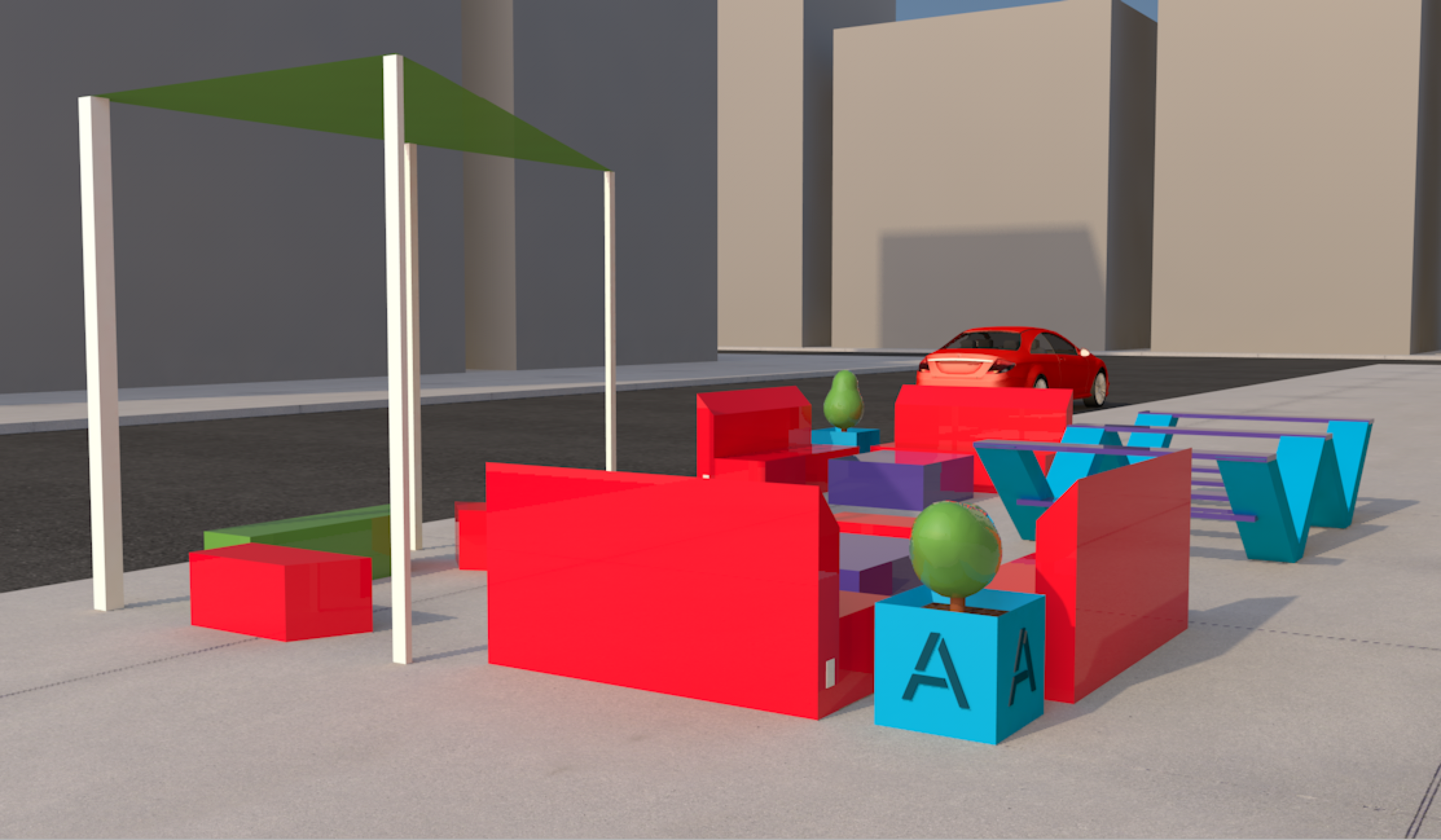 Example of an Aster pop up park.