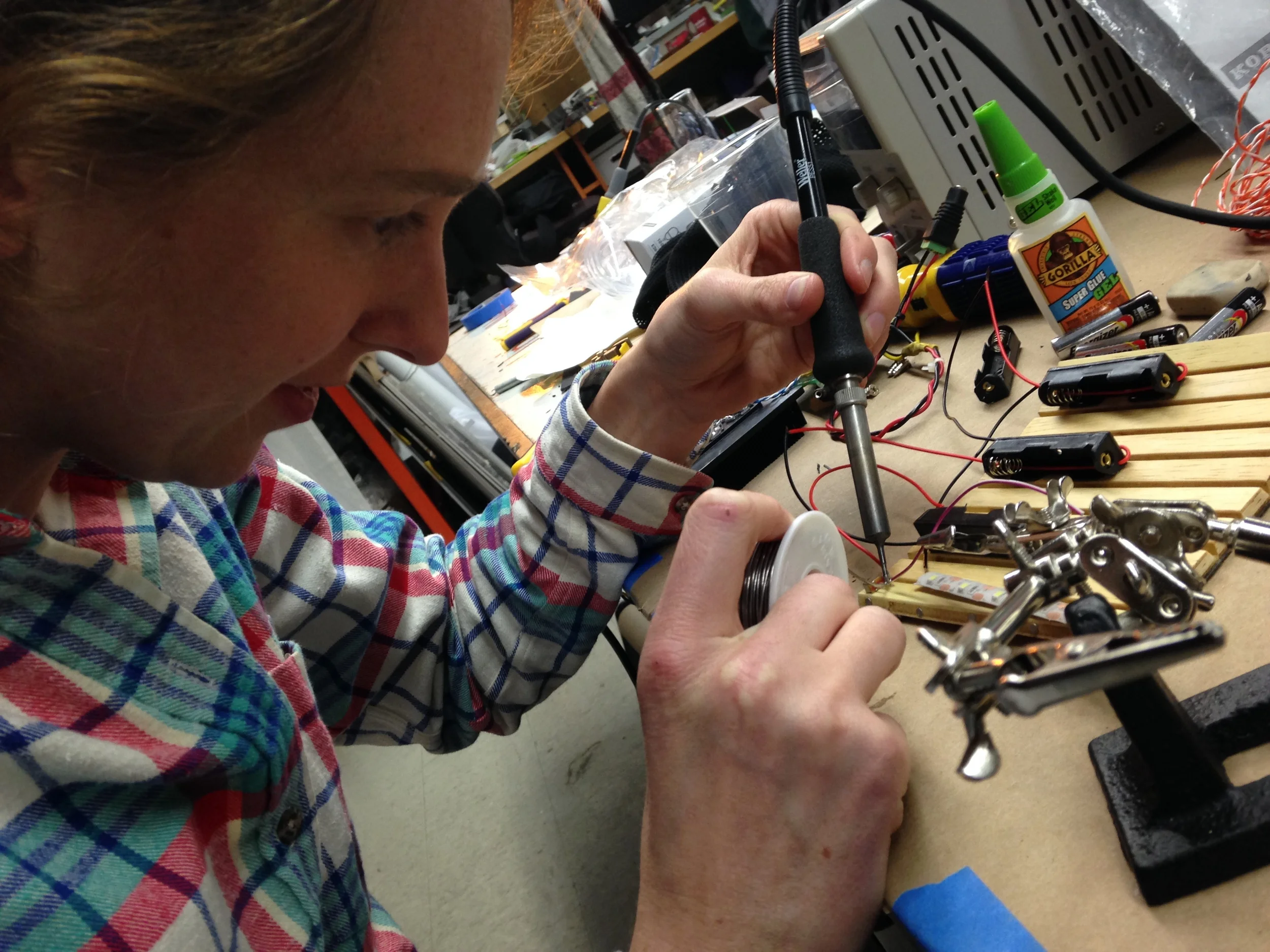 soldering wires between LED strips