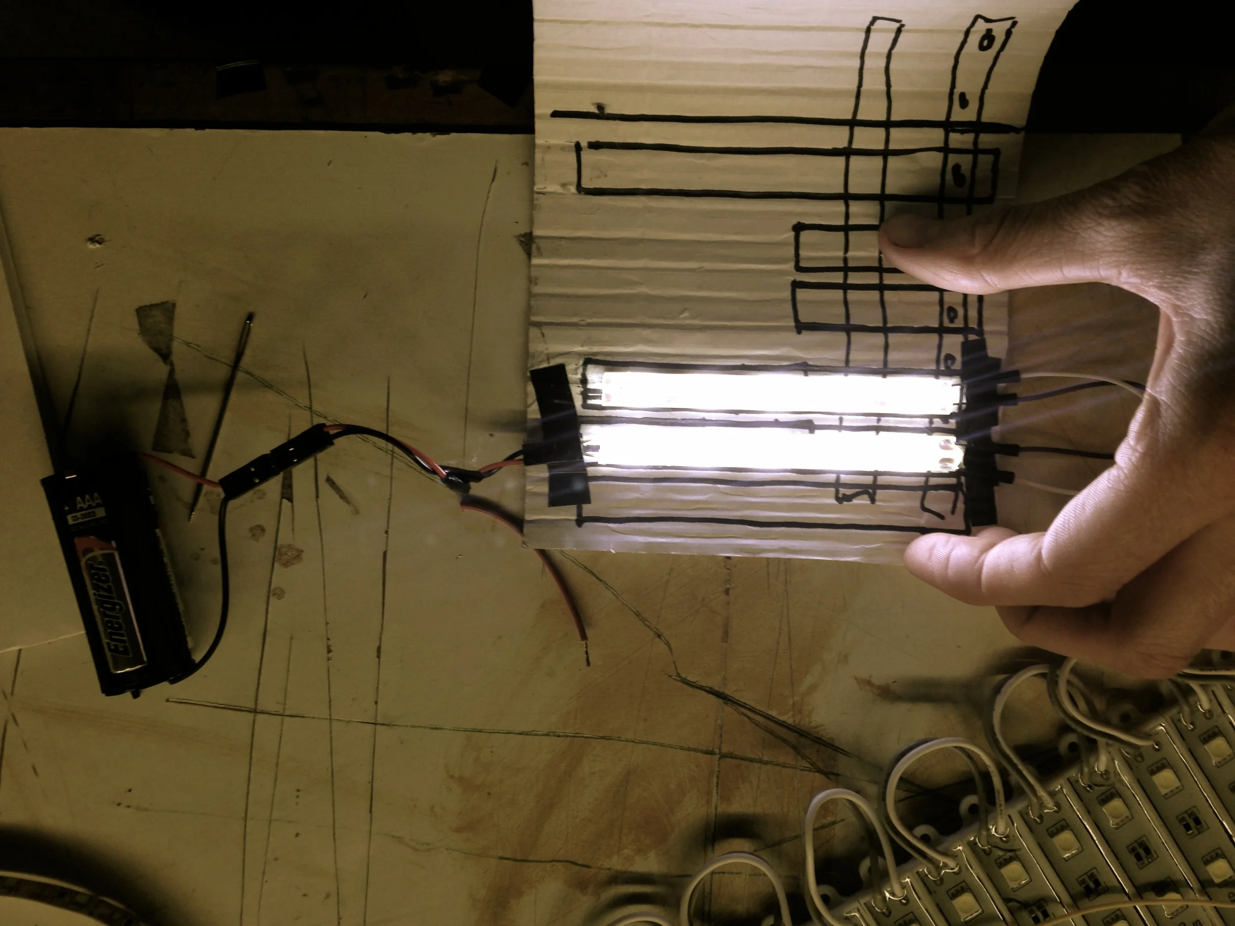 testing the LED set-up
