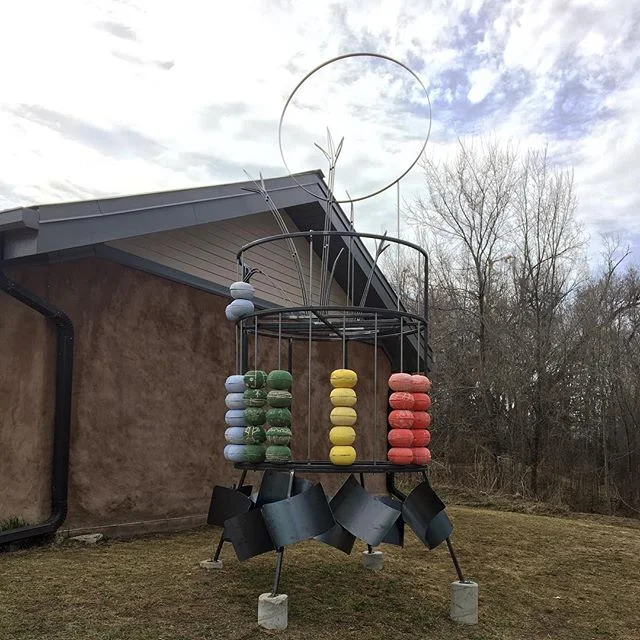 Just installed a project (community based public sculpture) at a fantastic Montessori school, Prairrie Hill Learning Center. Every student had a hand in making beads for a giant upright abacus. Ceramic pieces aren't all finished or installed. But thi