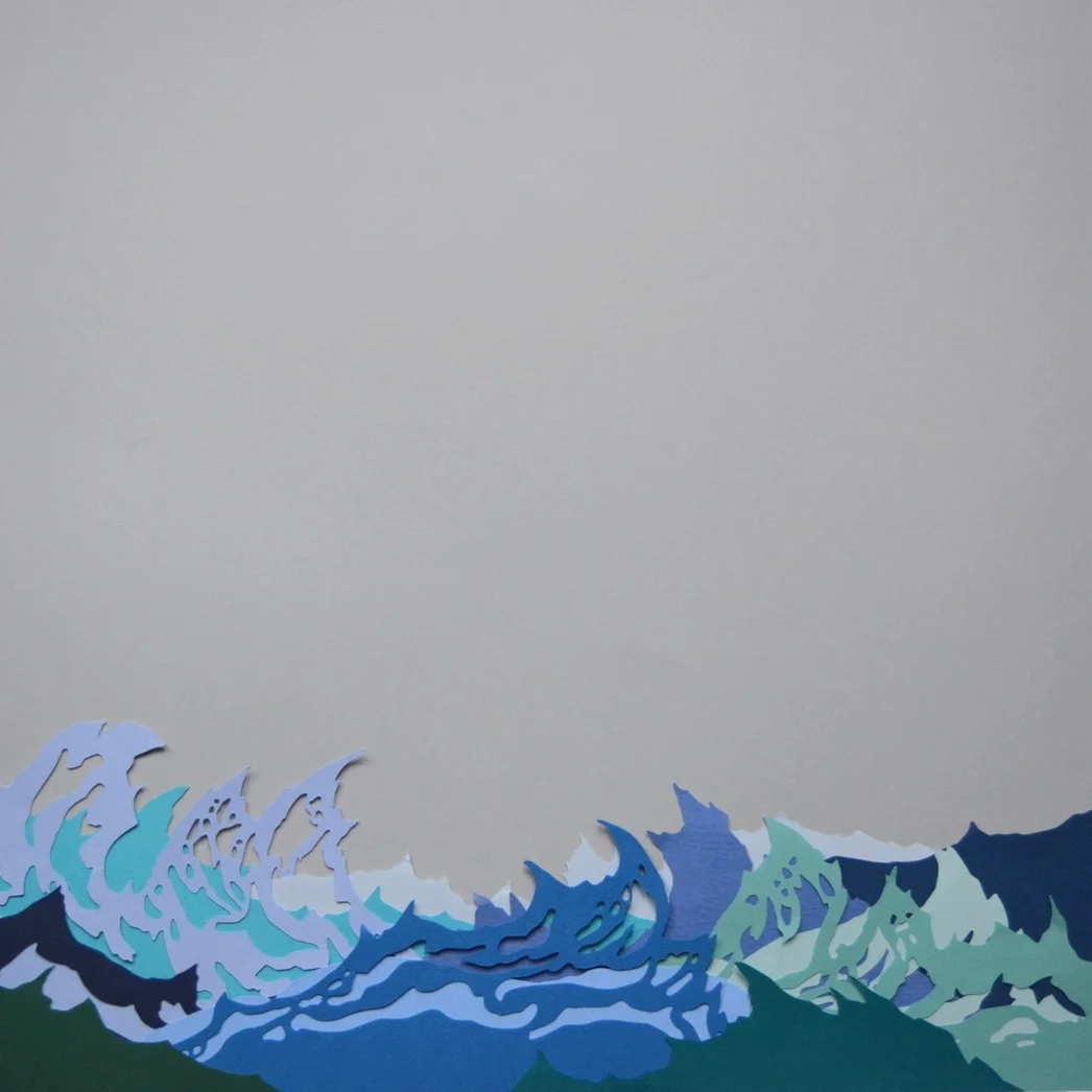 Waves at Strandhill - 2017 - Layered Cut Paper - 50cm x 50cm