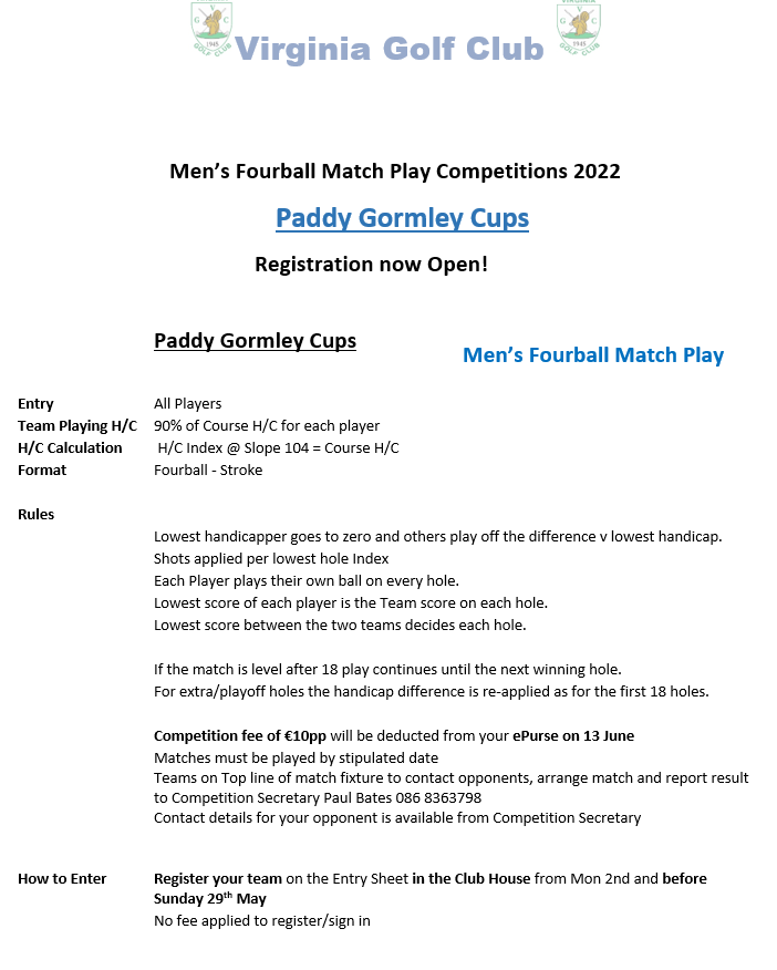Men's Four-ball Match-play 2022 — Virginia Golf Club