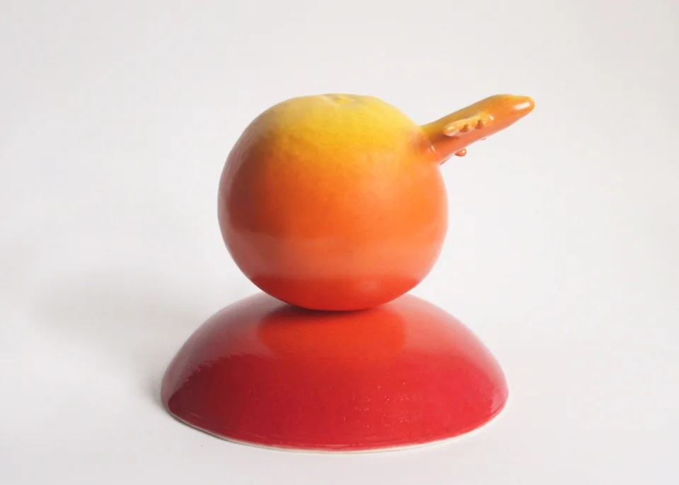 Carol Joo Lee, Take Off 2016Glazed stoneware and porcelain6” x 5.5” x 6”