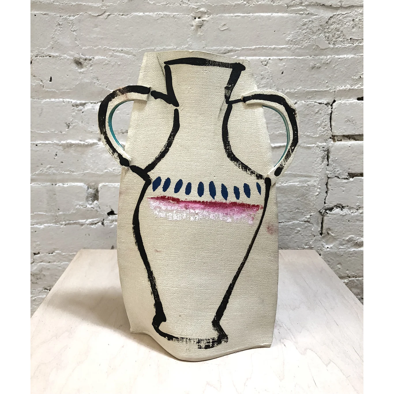 Medium Double Handled Vase in Aqua Back.jpg