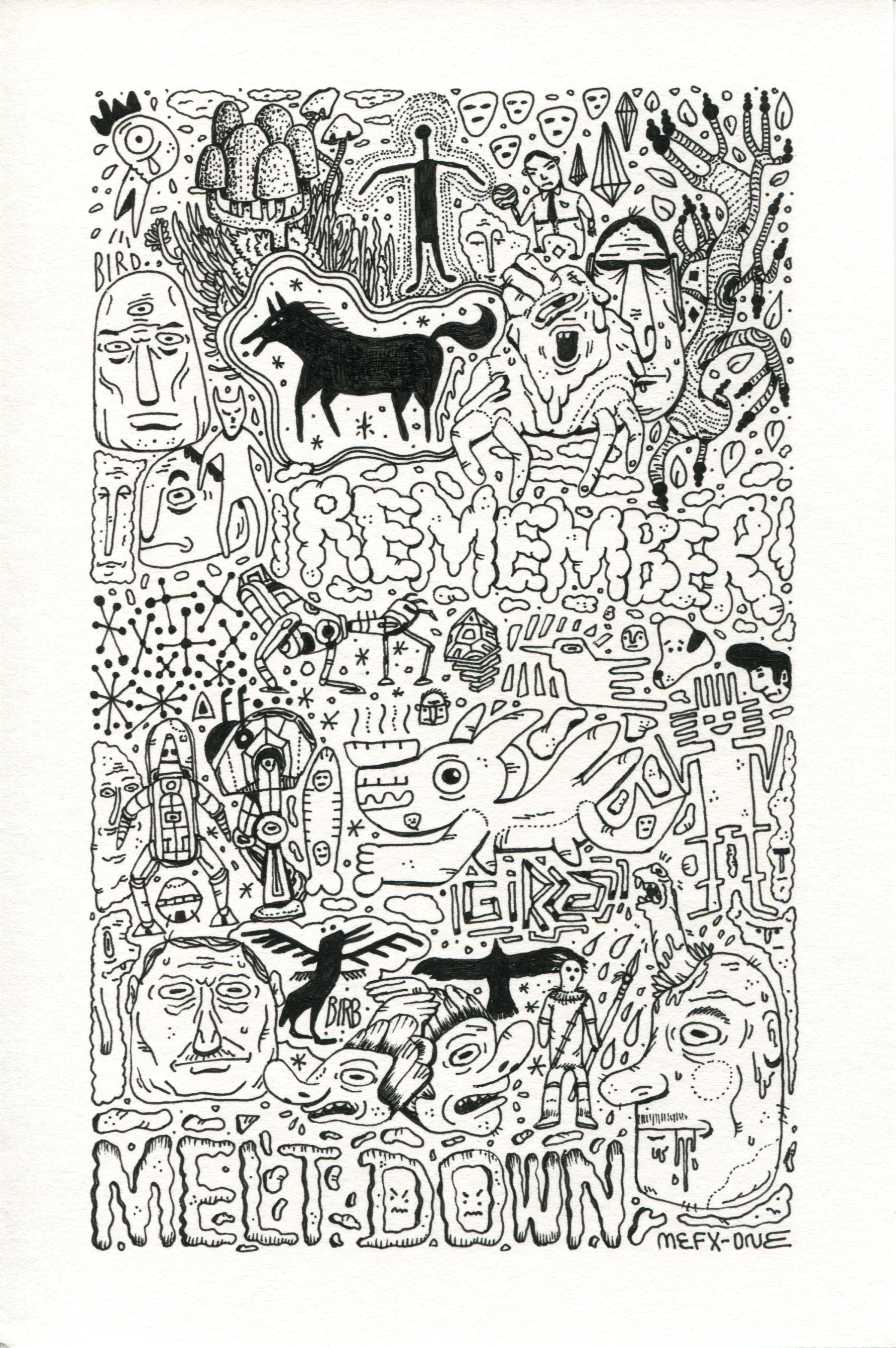 Untitled (2018) Ink & Watercolor on 140 lb paper 6” x 9”