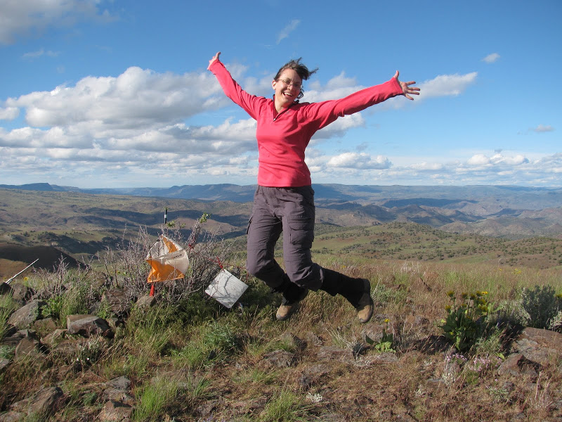  CROC member Ellen Boomer is VERY happy to find this control!&nbsp;Big Muddy Rogaine, central Oregon. 