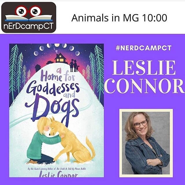 Looking forward to #nerdcampct tomorrow! Can&rsquo;t wait to meet you at Animals in Middle Grade discussion at10:00, and the Nutmeg Book panel starts 11:00. #nerdcampct #middlegrade #dogs of middle grade