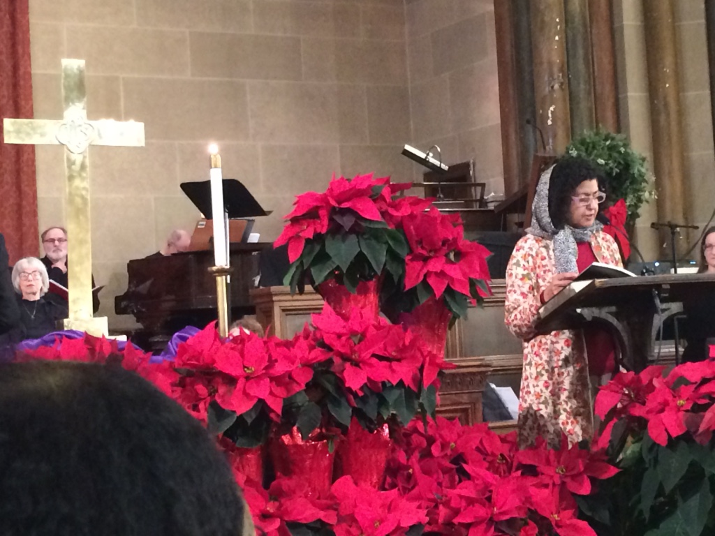 Christmas in New York. Reading from chapter of Mary in the Quran.